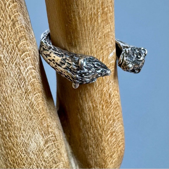 Sᴛᴇʀʟɪɴɢ Sɪʟᴠᴇʀ Fᴇʀʀᴇᴛ/Wᴇᴀsᴇʟ Wʀᴀᴘ Sᴛʏʟᴇ Rɪɴɢ - Picture 3 of 15